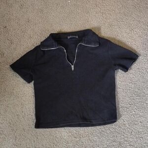 Brandy Melville Cropped Zip Up Top